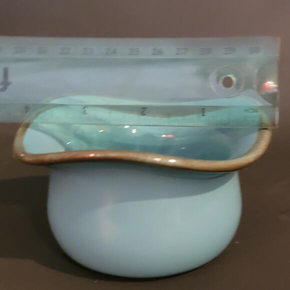 Southern Living Blue Glazed Stoneware Bowl 4"x2" Made in Brazil - Picture 5 of 10